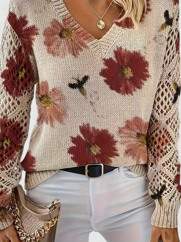 Anna | Elegant blomstret trøje