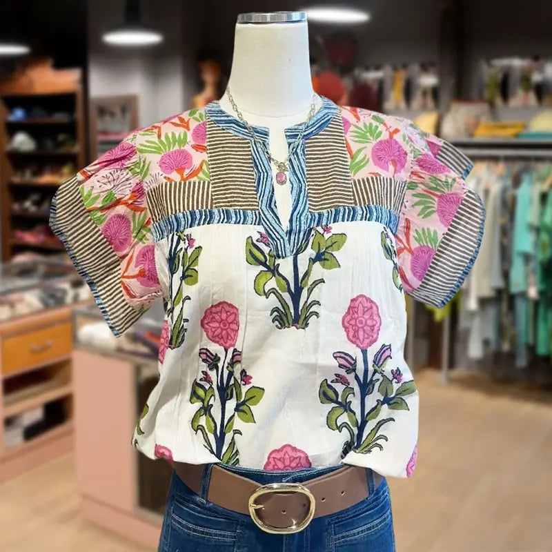 Lorena | Elegant boho bluse med elegant fald