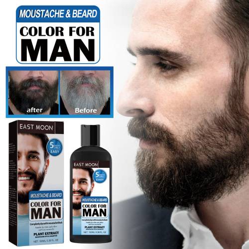 Sort skæg- og hårfarveshampoo