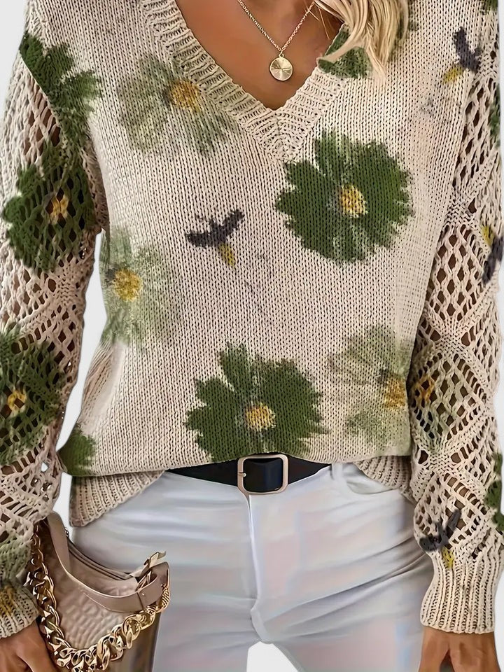 Anna | Elegant blomstret trøje
