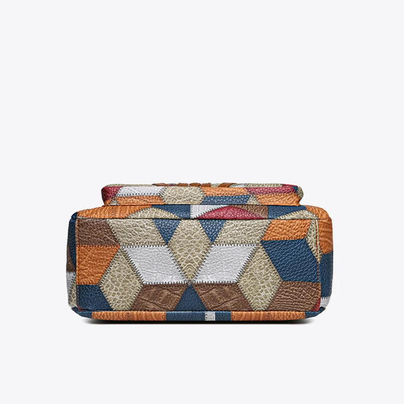 Fern | Farverig Patchwork Skuldertaske