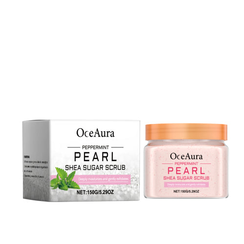 Mynteperle bodyscrub med shea og mandel
