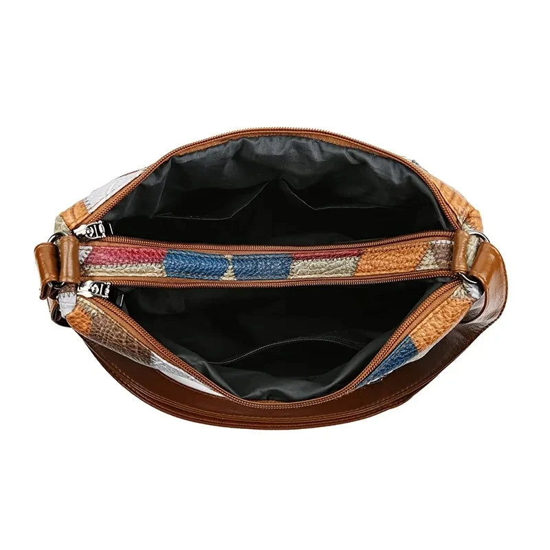 Fern | Farverig Patchwork Skuldertaske
