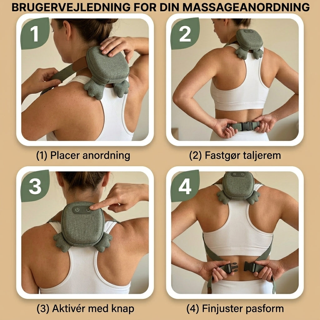 Bærbar Shiatsu Massager - til Nakke, Skuldre & Ryg med Varme