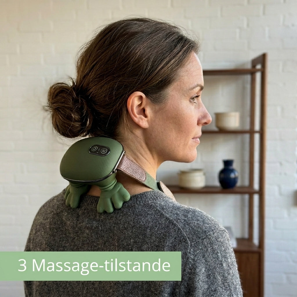 Bærbar Shiatsu Massager - til Nakke, Skuldre & Ryg med Varme