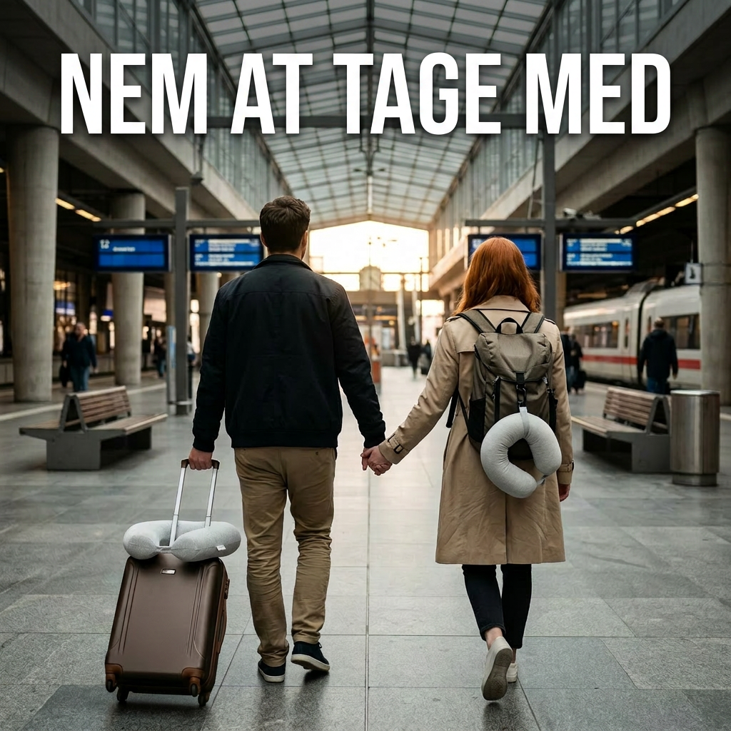 Nakkepude af Memory Foam med Bøjelig Kerne - God på farten og derhjemme