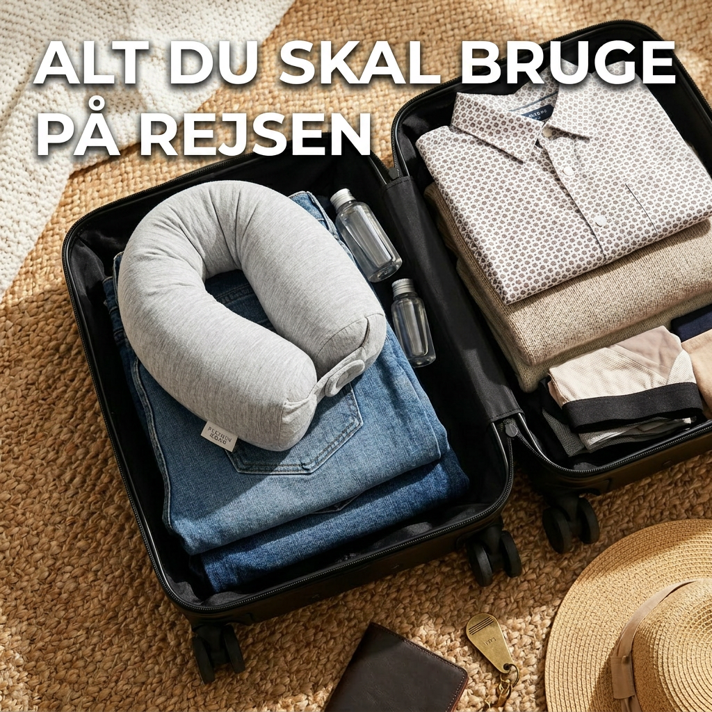 Nakkepude af Memory Foam med Bøjelig Kerne - God på farten og derhjemme