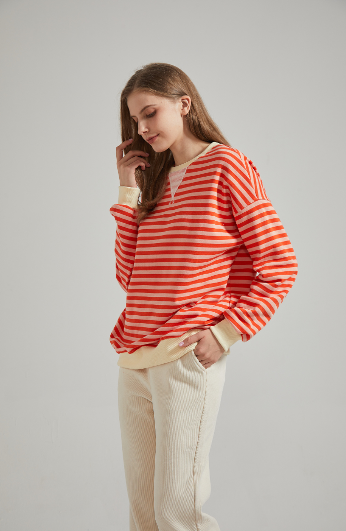 LENA Oversized stribet sweater