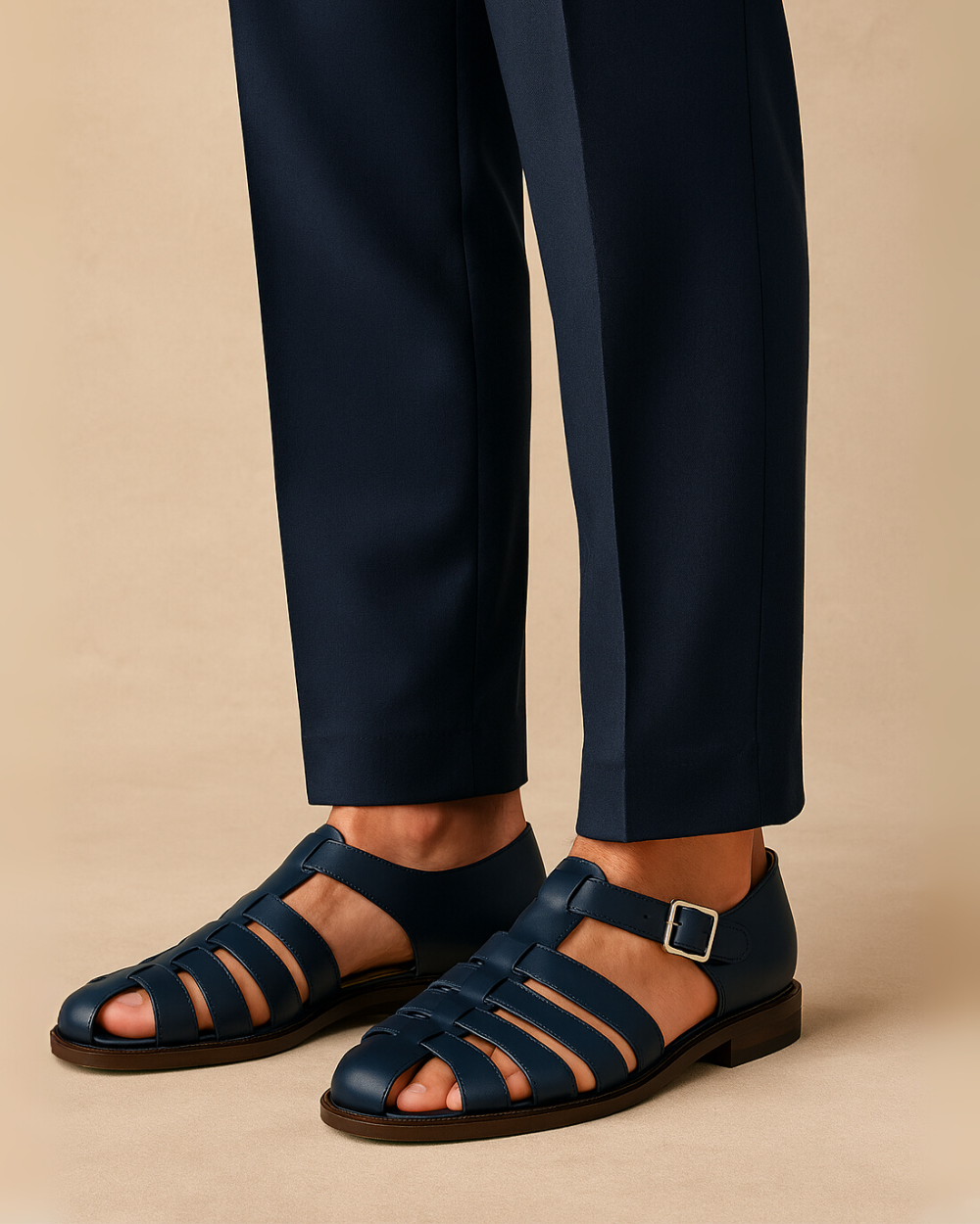 Renaud | Elegant lukket sandal med rem og spænde
