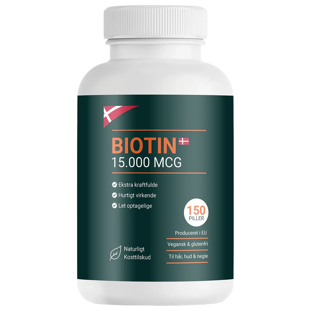 Biotin 15.000 MCG - Højstyrke Biotin kapsler til sundt hår, hud og negle (300 stk.)
