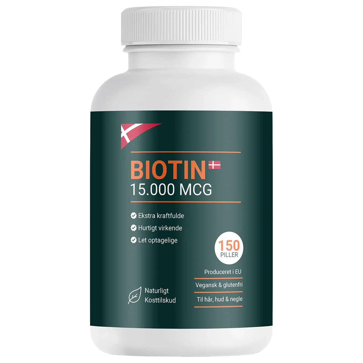 Biotin 15.000 MCG - Højstyrke Biotin kapsler til sundt hår, hud og negle (300 stk.)