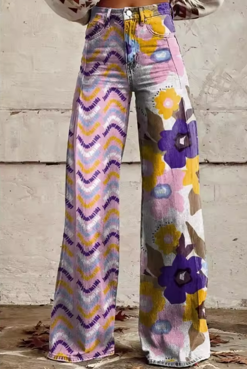 Agnete | Vintage Boho Kunstnerisk Flared Bukser