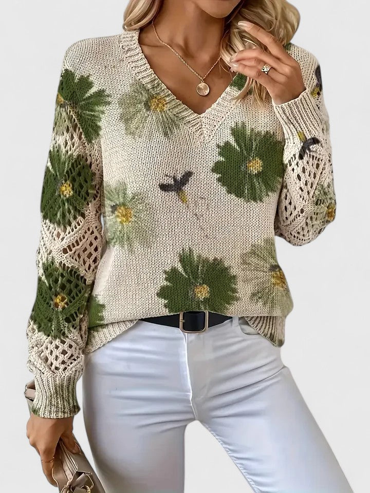 Anna | Elegant blomstret trøje