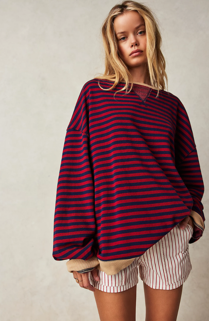 LENA Oversized stribet sweater