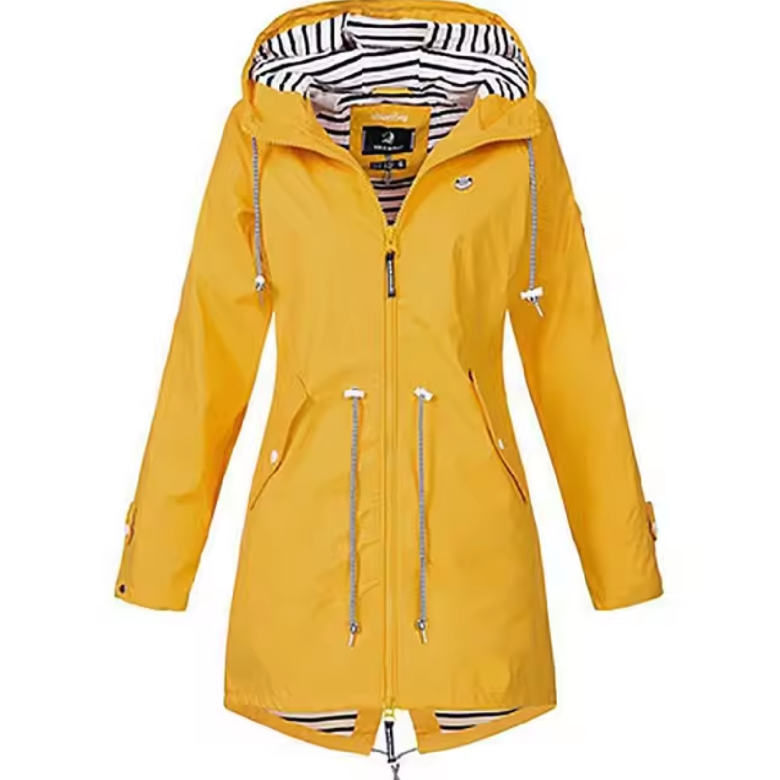 Pernille | Parka med Stribet For og Snøre