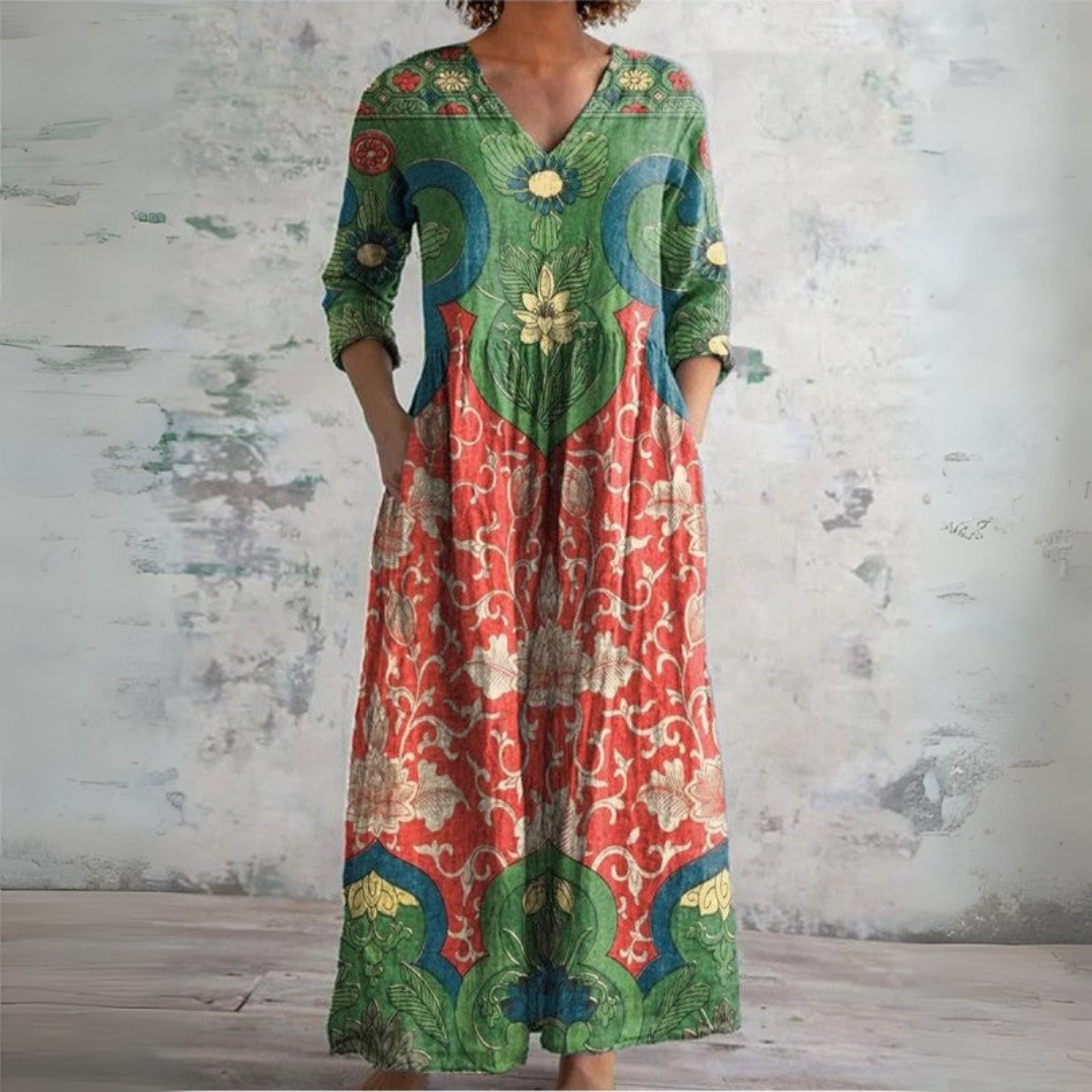 Judith | Vintage Blomster Maxikjole