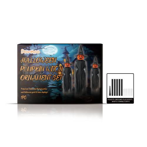 Halloween græskar- og heksehængedekoration