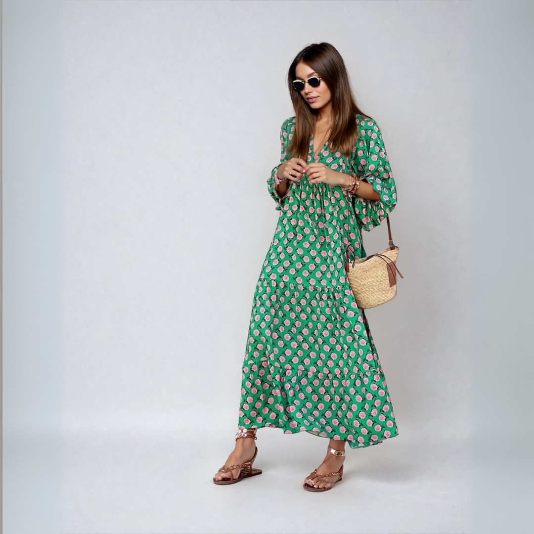 Elin - Boho Bomulds Maxi Kjole