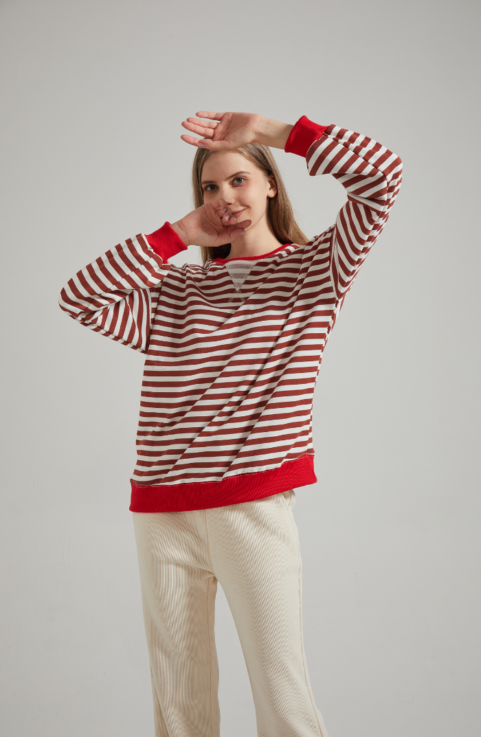 LENA Oversized stribet sweater
