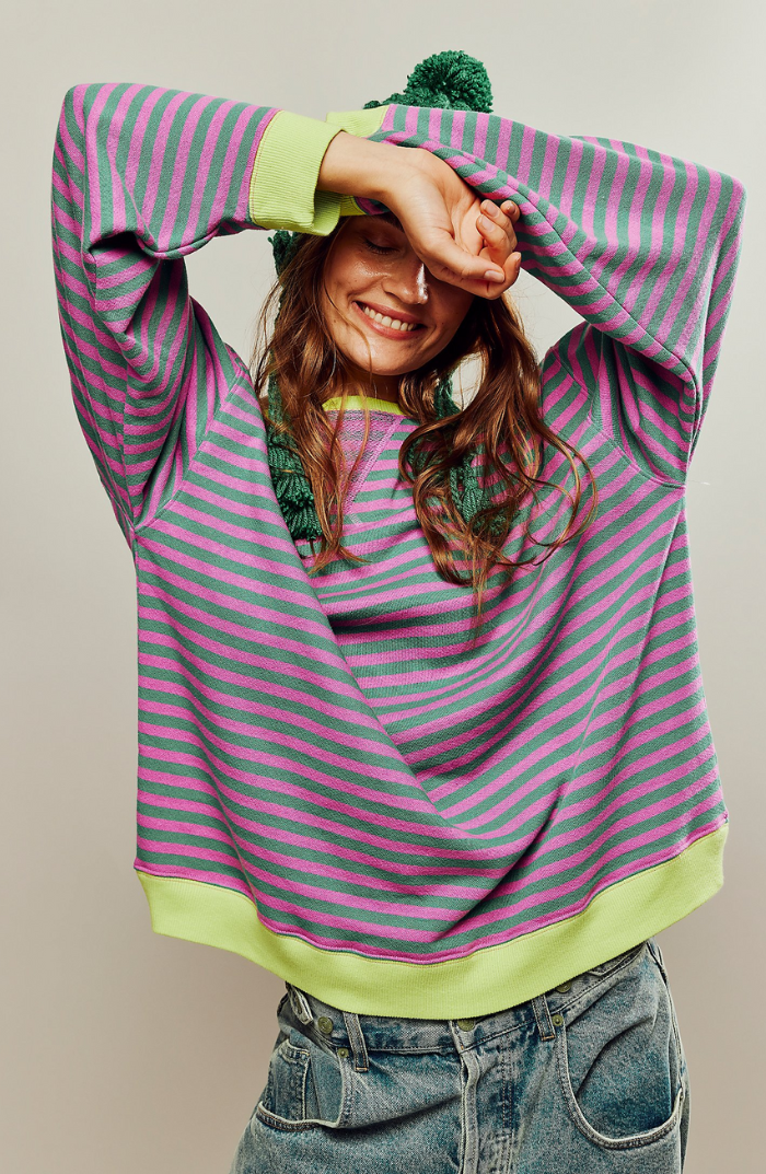 LENA Oversized stribet sweater