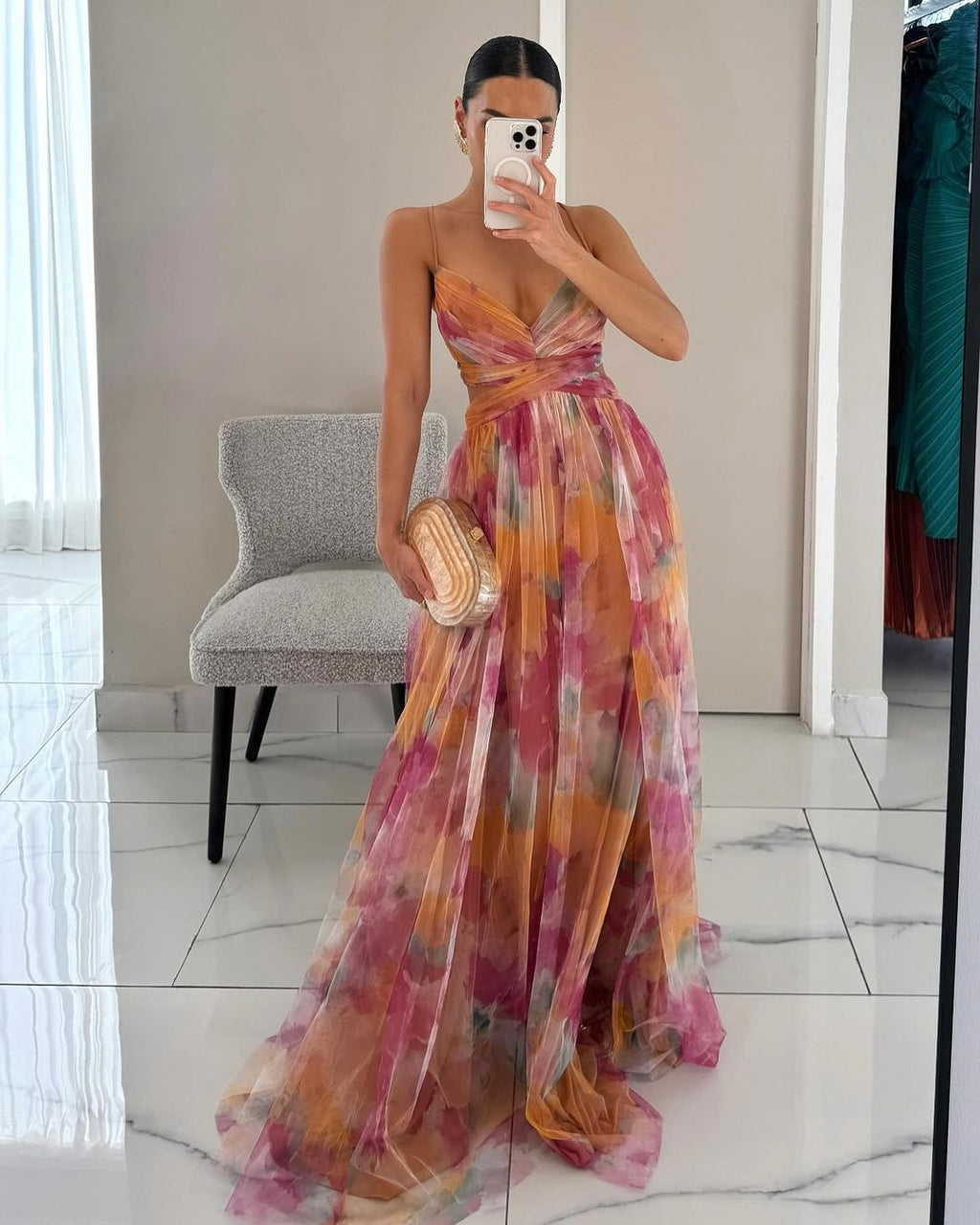 Giselle – Sommerlig maxikjole med blomsterprint