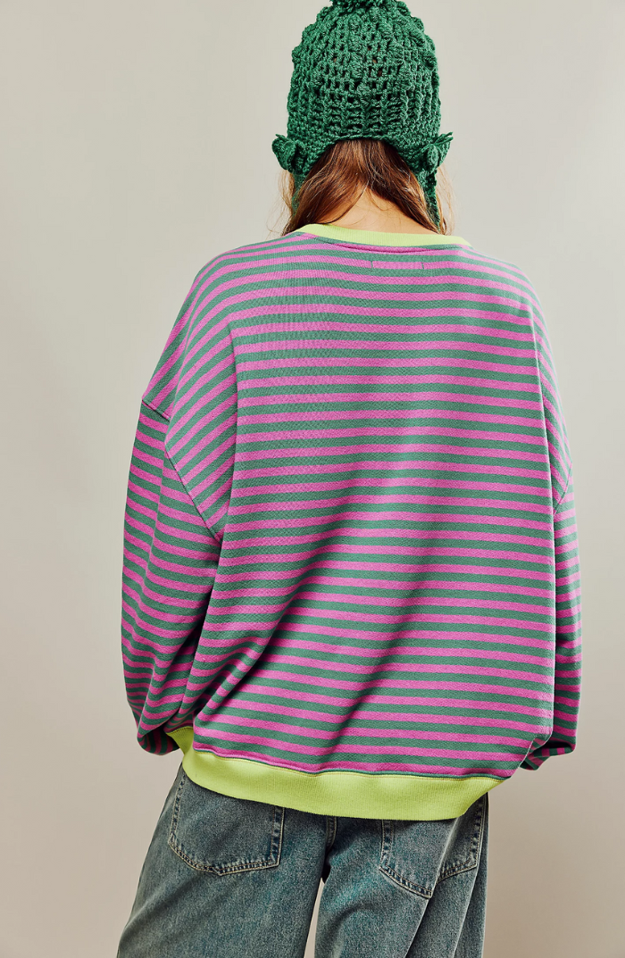 LENA Oversized stribet sweater