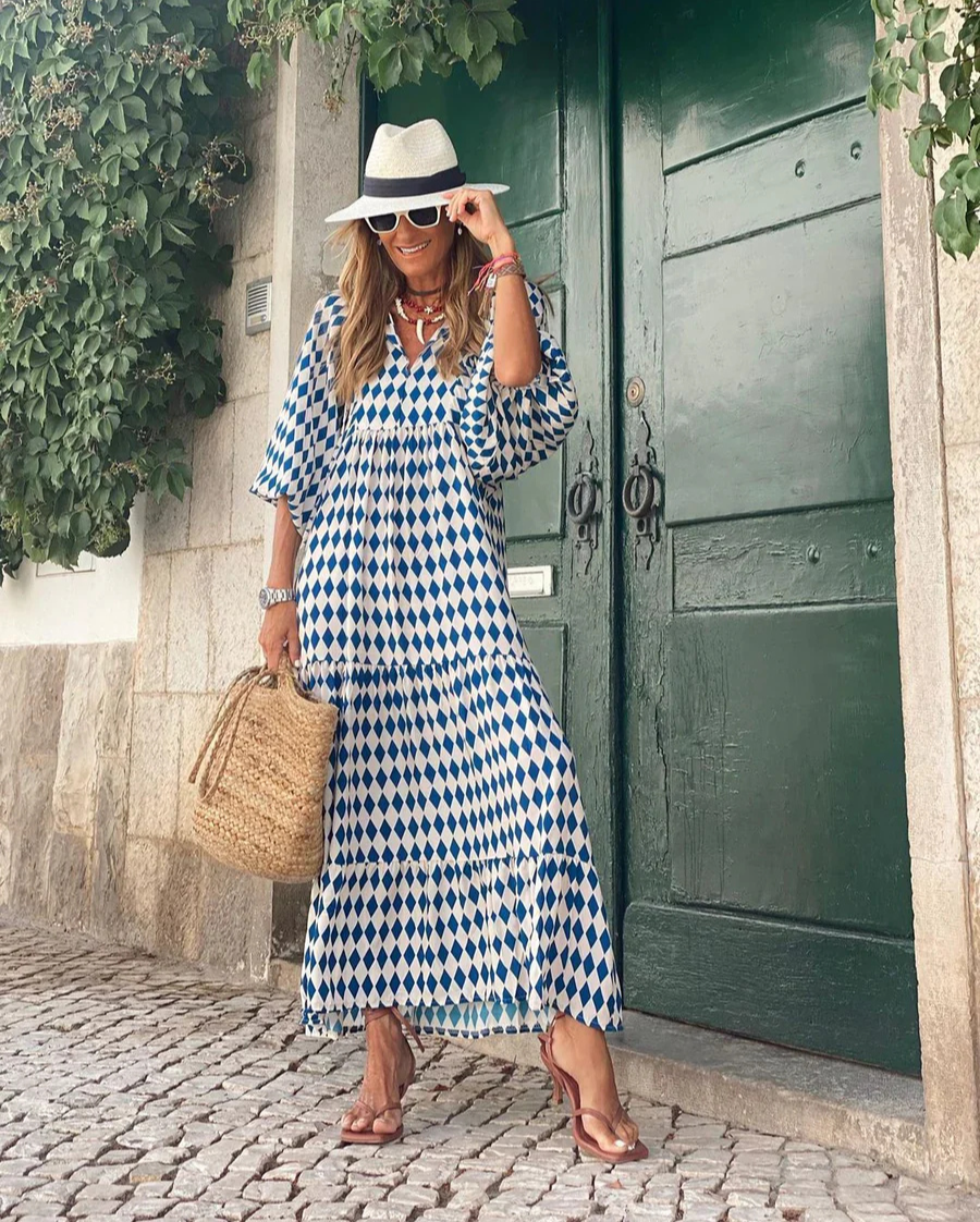 Elin - Boho Bomulds Maxi Kjole