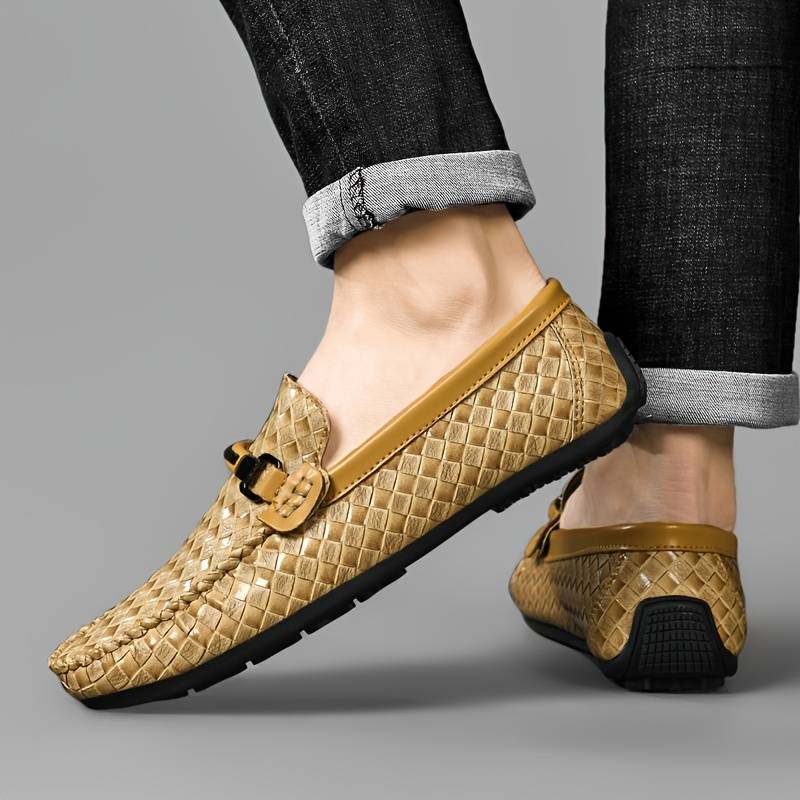 Antonin | Vævede Spænde Læder Loafers