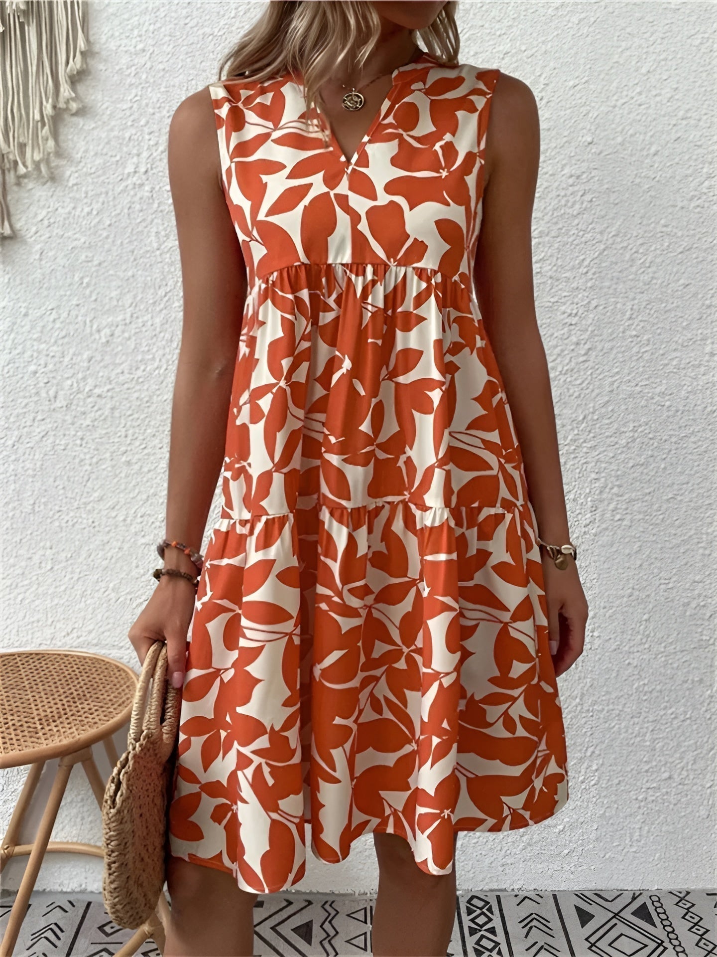 Maria – Elegant V-hals sommerkjole