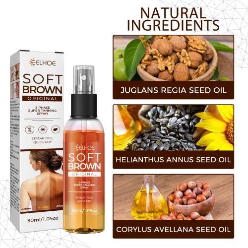 Bronzing kropsoliespray med solsikke og valnød