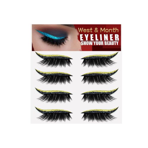 Selvklæbende eyeliner-vippestrips, 4 par