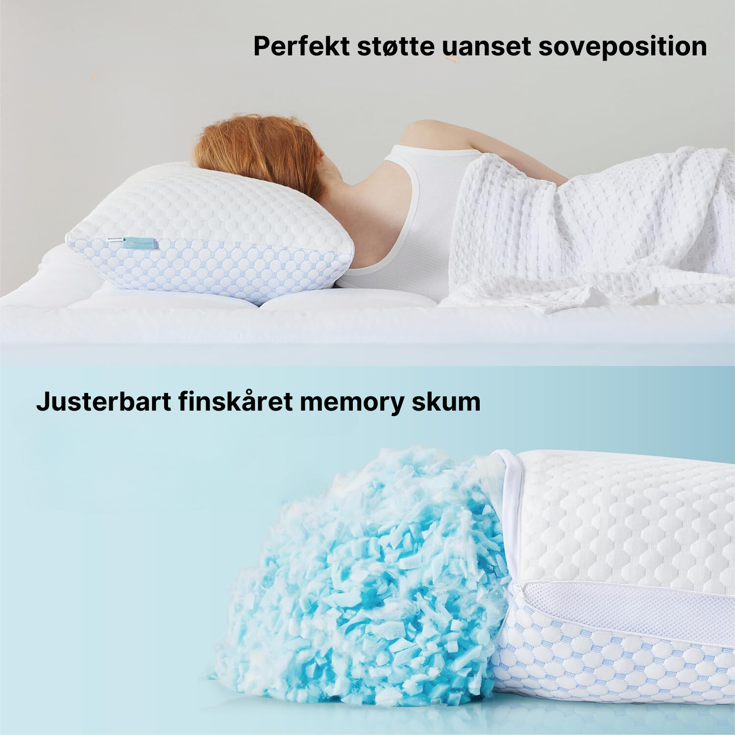 ComfortPillow 2.0 - Den justerbare hovedpude (PAKKETILBUD 2 STK.)