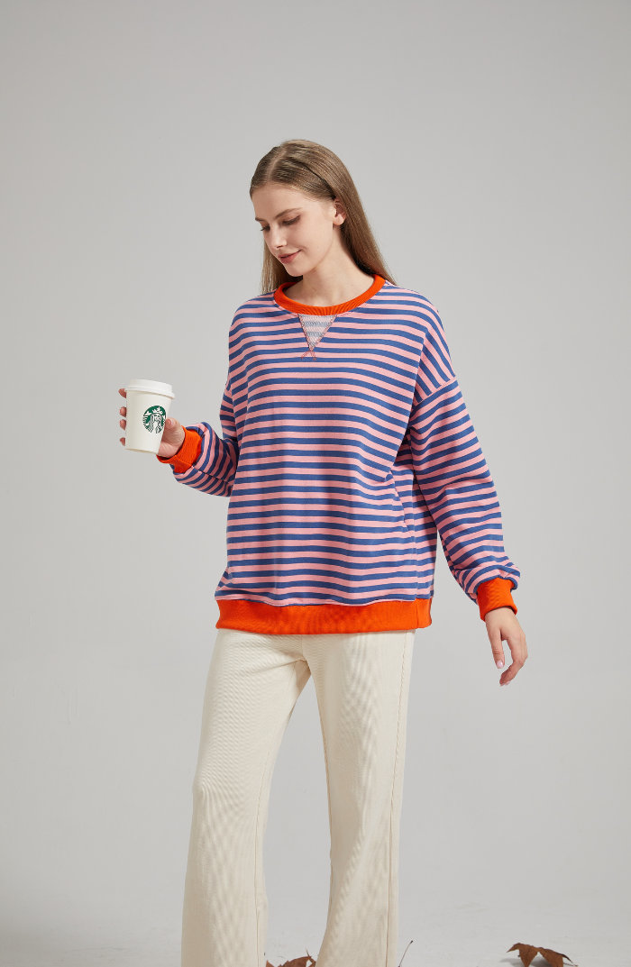 LENA Oversized stribet sweater