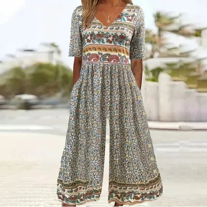 Nerina – Sommerlig blomster jumpsuit