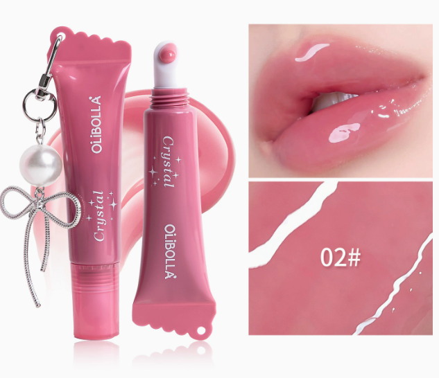 Peptid-lipglaze, farvet og klistrer ikke