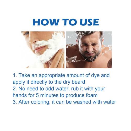 Sort skæg- og hårfarveshampoo
