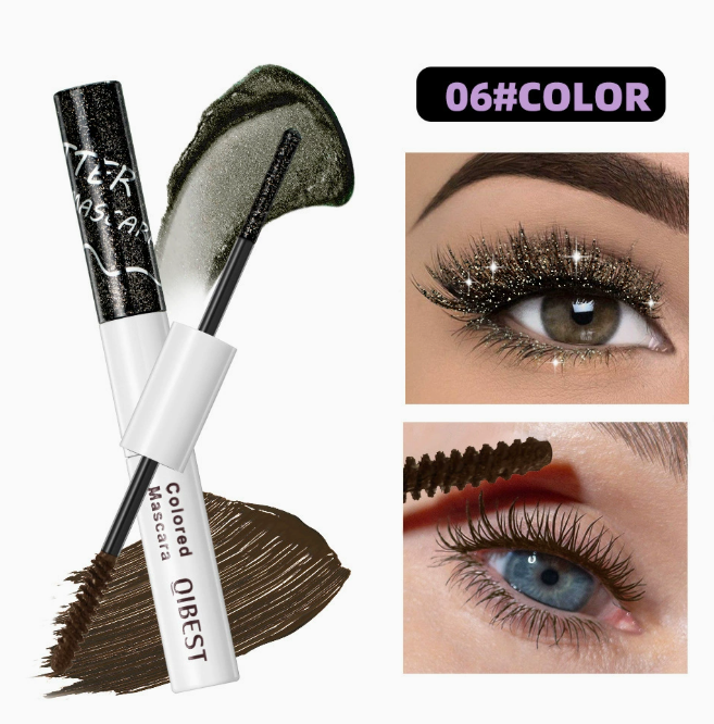 2-i-1 dobbeltsidet mascara, farvet og mat