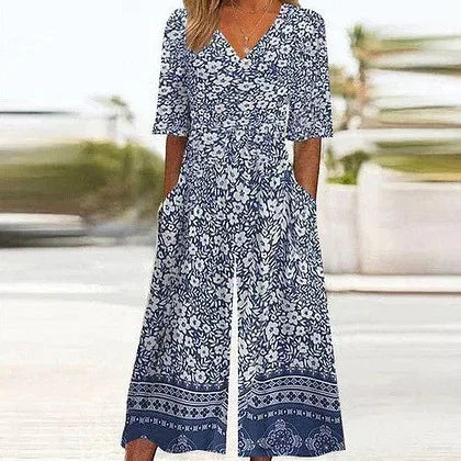 Nerina – Sommerlig blomster jumpsuit
