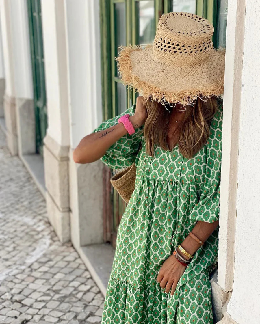 Elin - Boho Bomulds Maxi Kjole