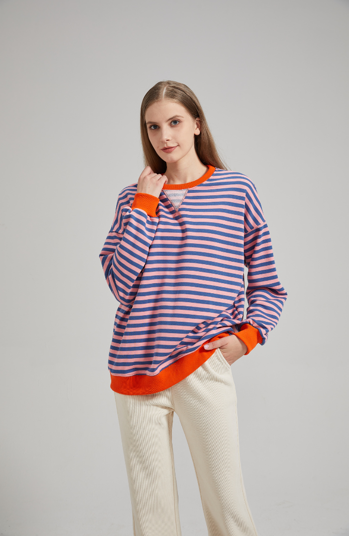LENA Oversized stribet sweater