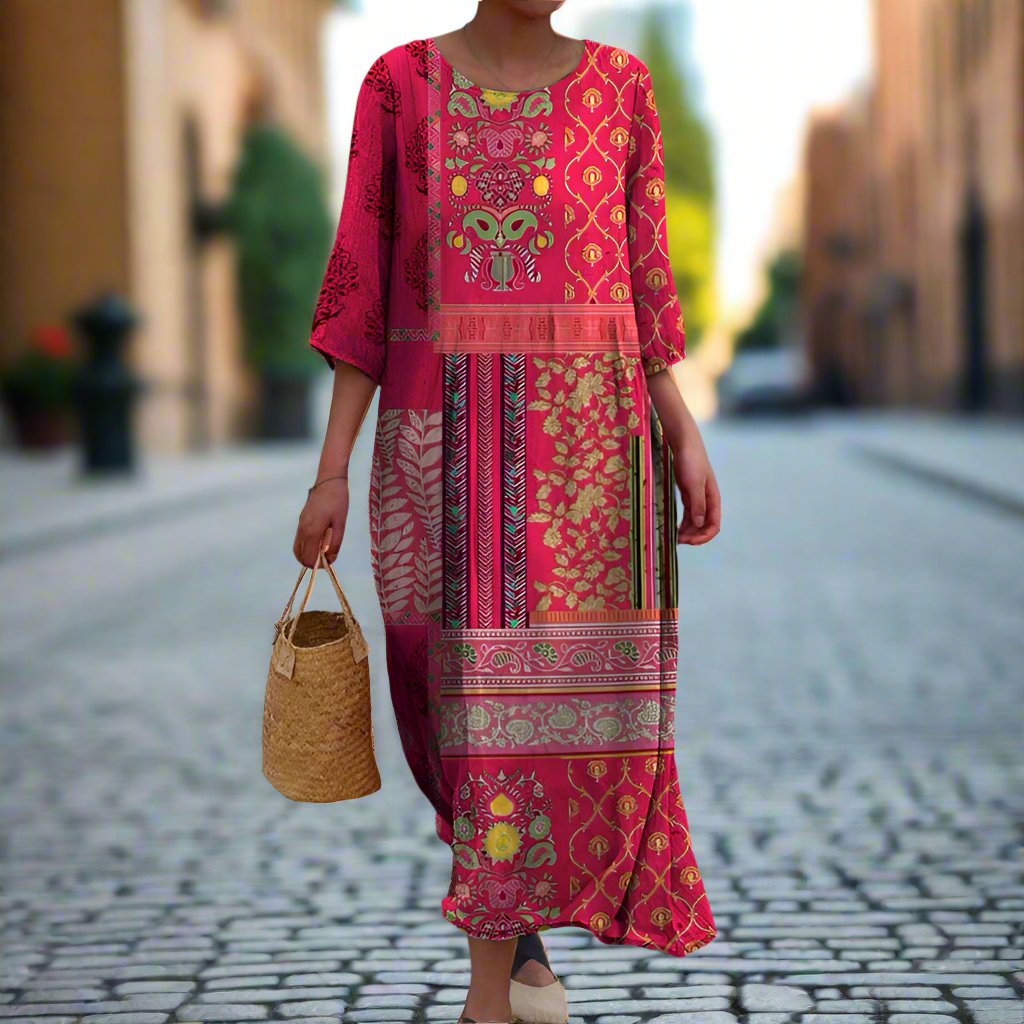 Marlene | Løst siddende boho-maxikjole