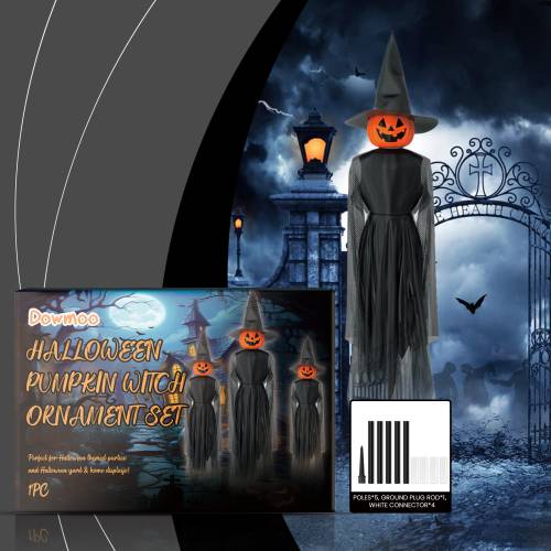 Halloween græskar- og heksehængedekoration