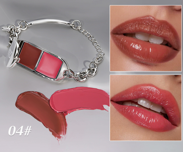 2-i-1 lipgloss-armbånd med aftagelig charm