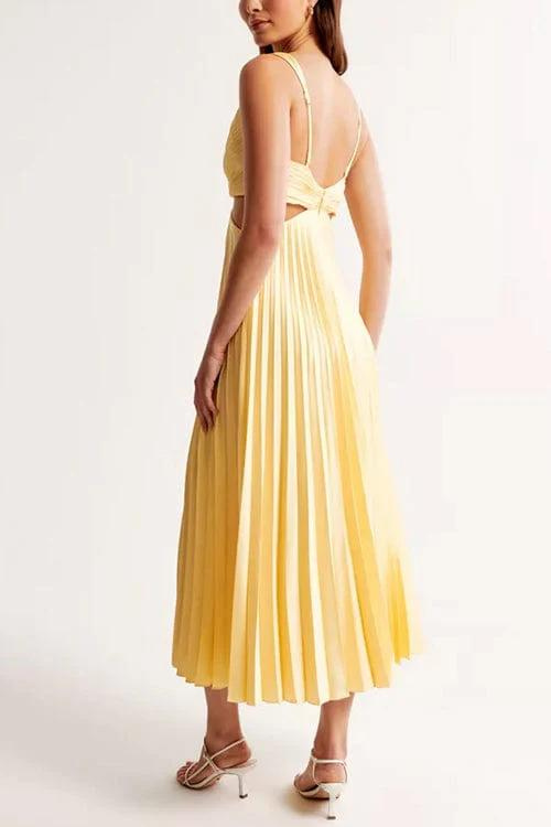 Sanne | Dame Plisseret Satin Kjole