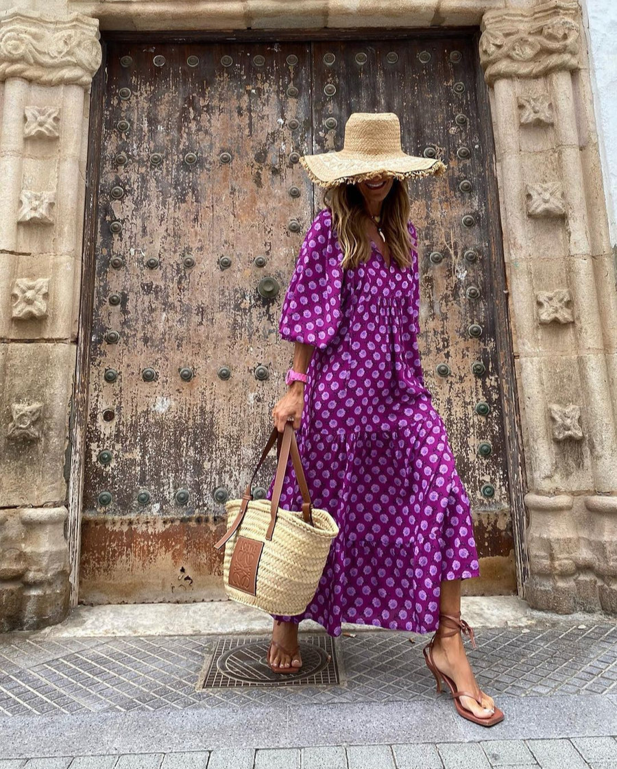 Elin - Boho Bomulds Maxi Kjole