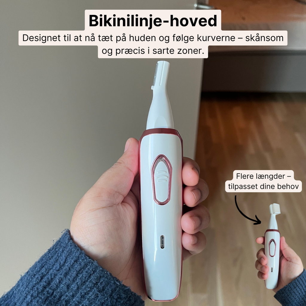 GlowTrim – 4-i-1 Hårfjerner med LED og Udskiftelige Hoveder