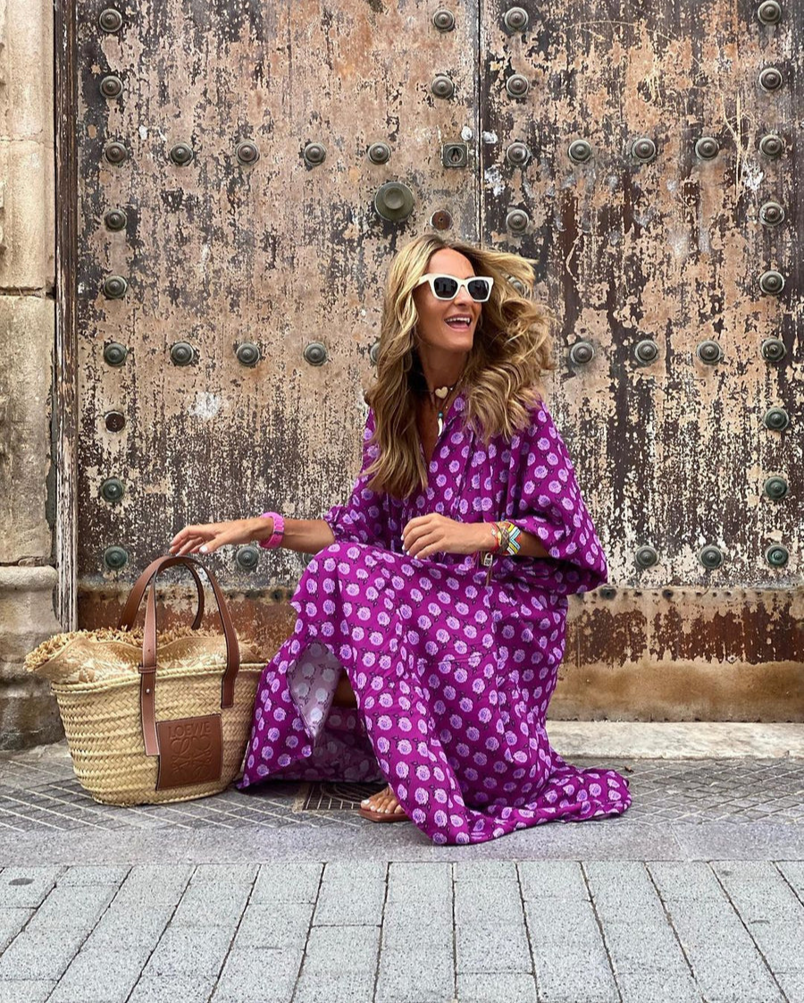 Elin - Boho Bomulds Maxi Kjole