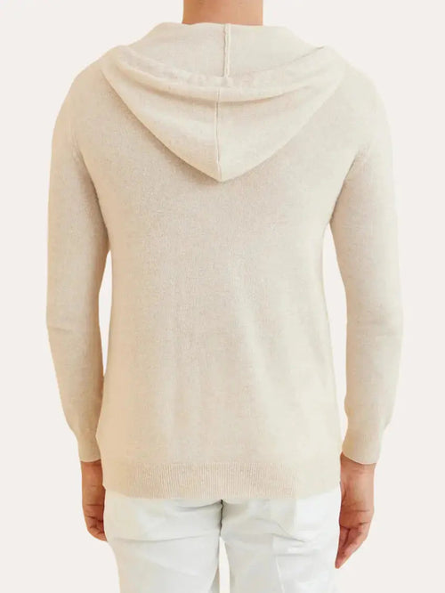 Cashmere Strik Zip Vest - Crème Beige