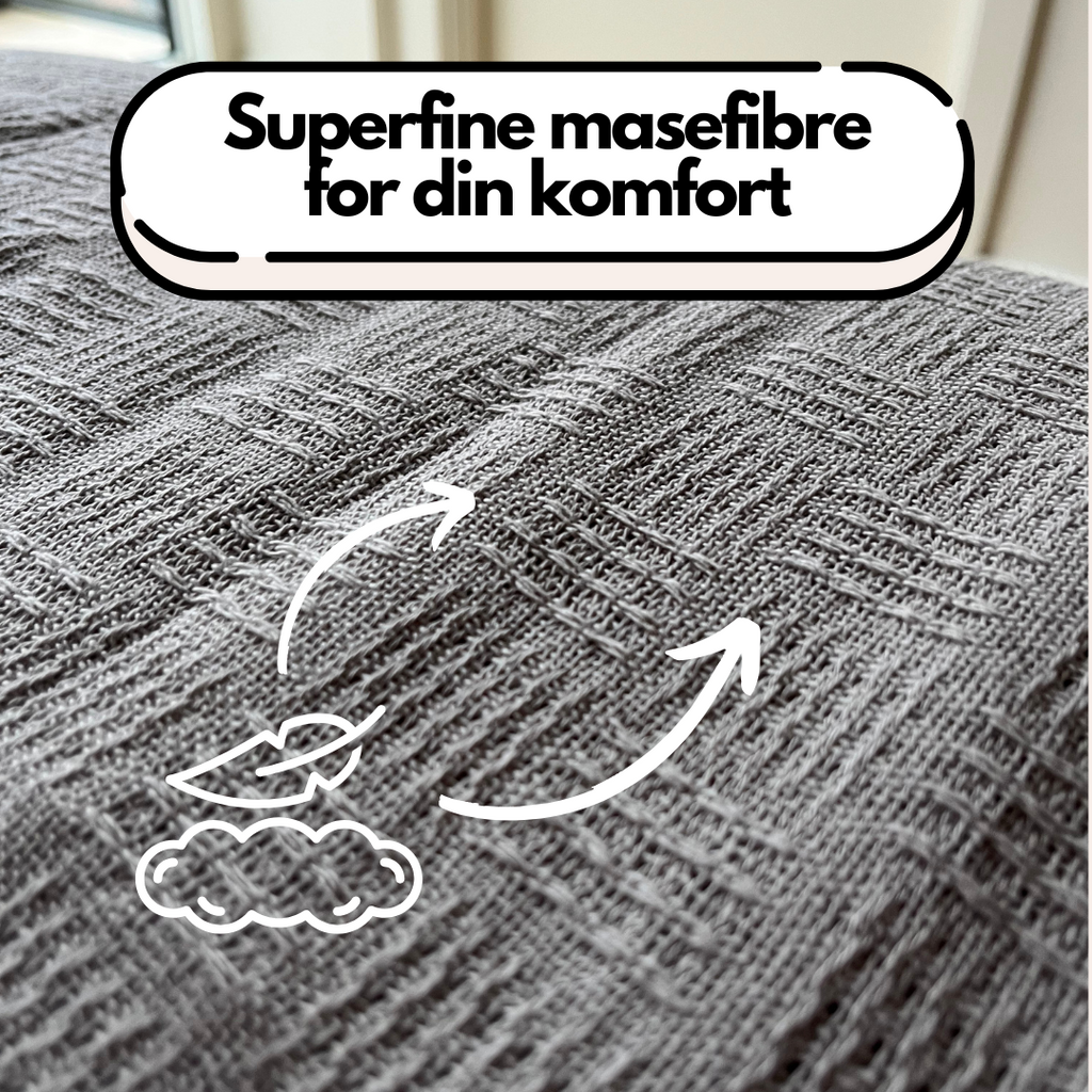 100% Bomuld Vaffelvævet Tæppe i King Size (200x230cm)