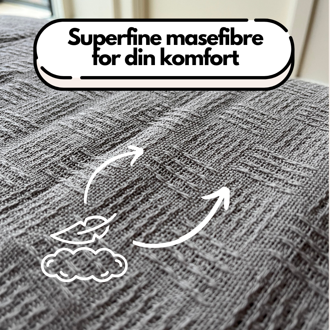 100% Bomuld Vaffelvævet Tæppe i King Size (200x230cm)